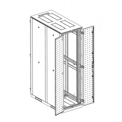 Шкаф телекоммуникационный серверный 19" 45U 600x1250, дверь перфорированная, серый (RAL 7035), ЦМО ШТК-С-45.6.12-48АА