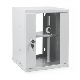 Шкаф телекоммуникационный настенный 10" 8U 326x300, дверь стекло, серый (RAL 7035), Cabeus WSC-8U