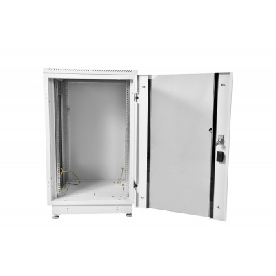 Шкаф телекоммуникационный напольный 19" 22U 600x600, дверь стекло, серый (RAL 7035), ЦМО ШТК-М-22.6.6-1ААА