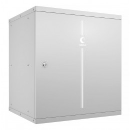 Шкаф телекоммуникационный настенный 19" 12U 550x450, дверь металл, серый (RAL 7035), Cabeus WSC-05D-12U55/45m