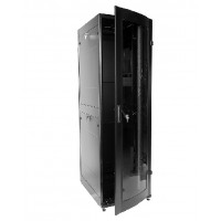 Шкаф телекоммуникационный серверный 19" 42U 600x1000, дверь стекло, черный (RAL 9005), ЦМО ШТК-МП-42.6.10-1ААА-9005