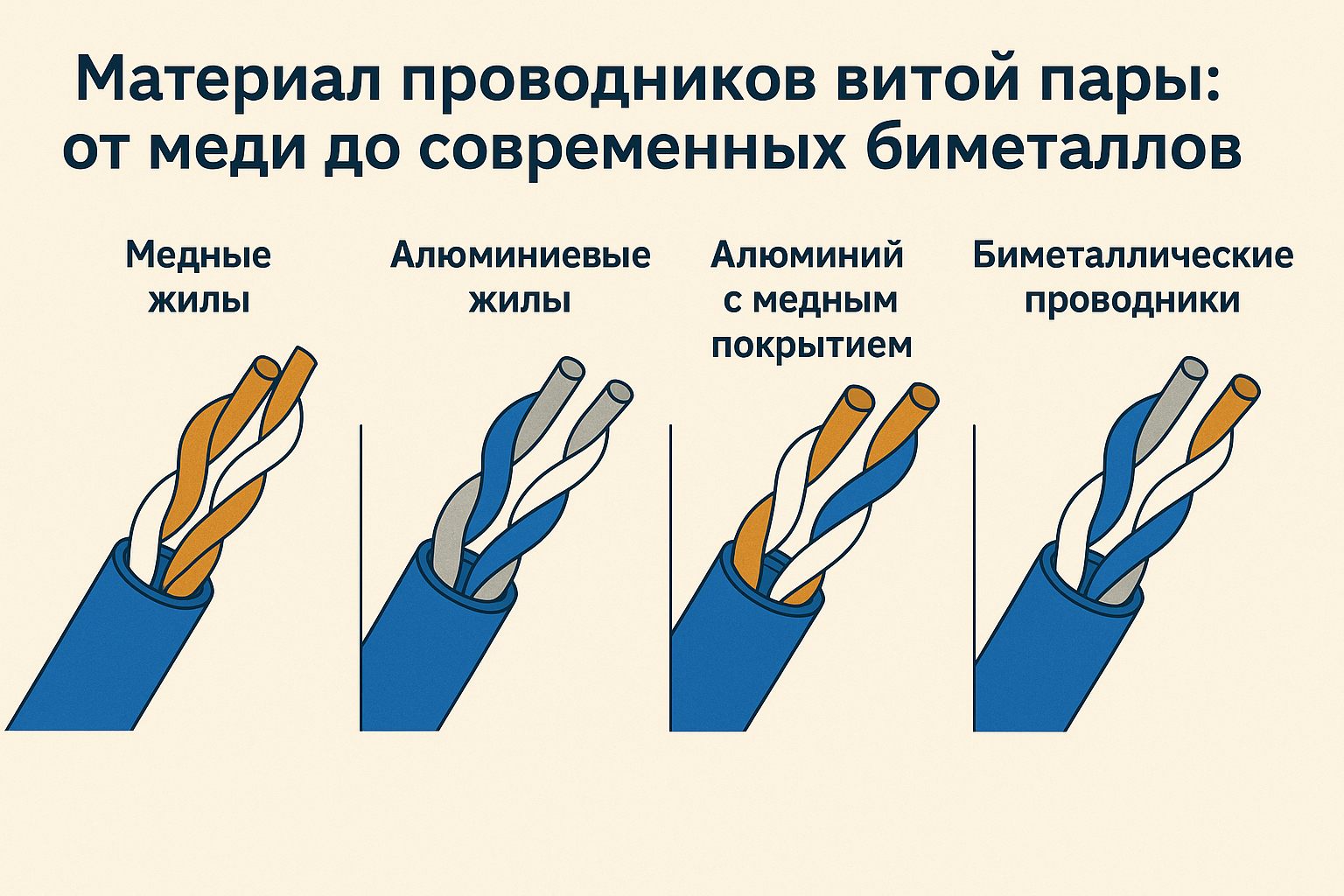 Материал проводников витой пары